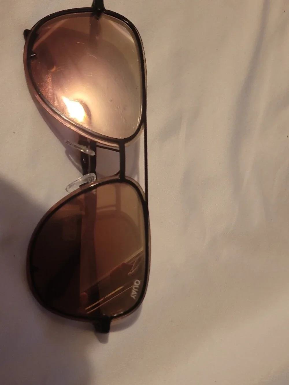 Quay Australia Brown Gradient Aviator Sunglasses